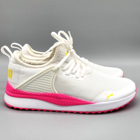 PUMA Pacer Next Cage Fresh Sneaker Wms Size 7 White & Pink Exc Condition - Picture 2 of 11